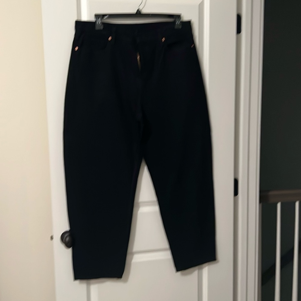 H&M High Rise Black Barrel leg pants size 14